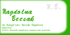 magdolna becsak business card